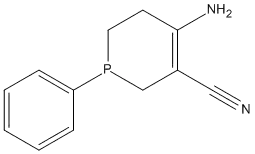 Molecular Structure of 84819-76-1 (4-Amino-1,2,5,6-tetrahydro-1-phenylphosphorin-3-carbonitrile)